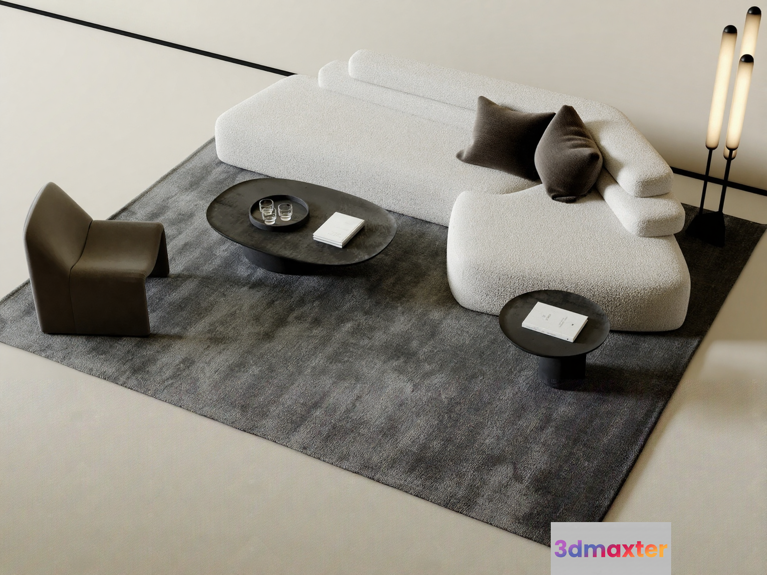 Modern Living Room 3D Model - 5553 - CORONA Render