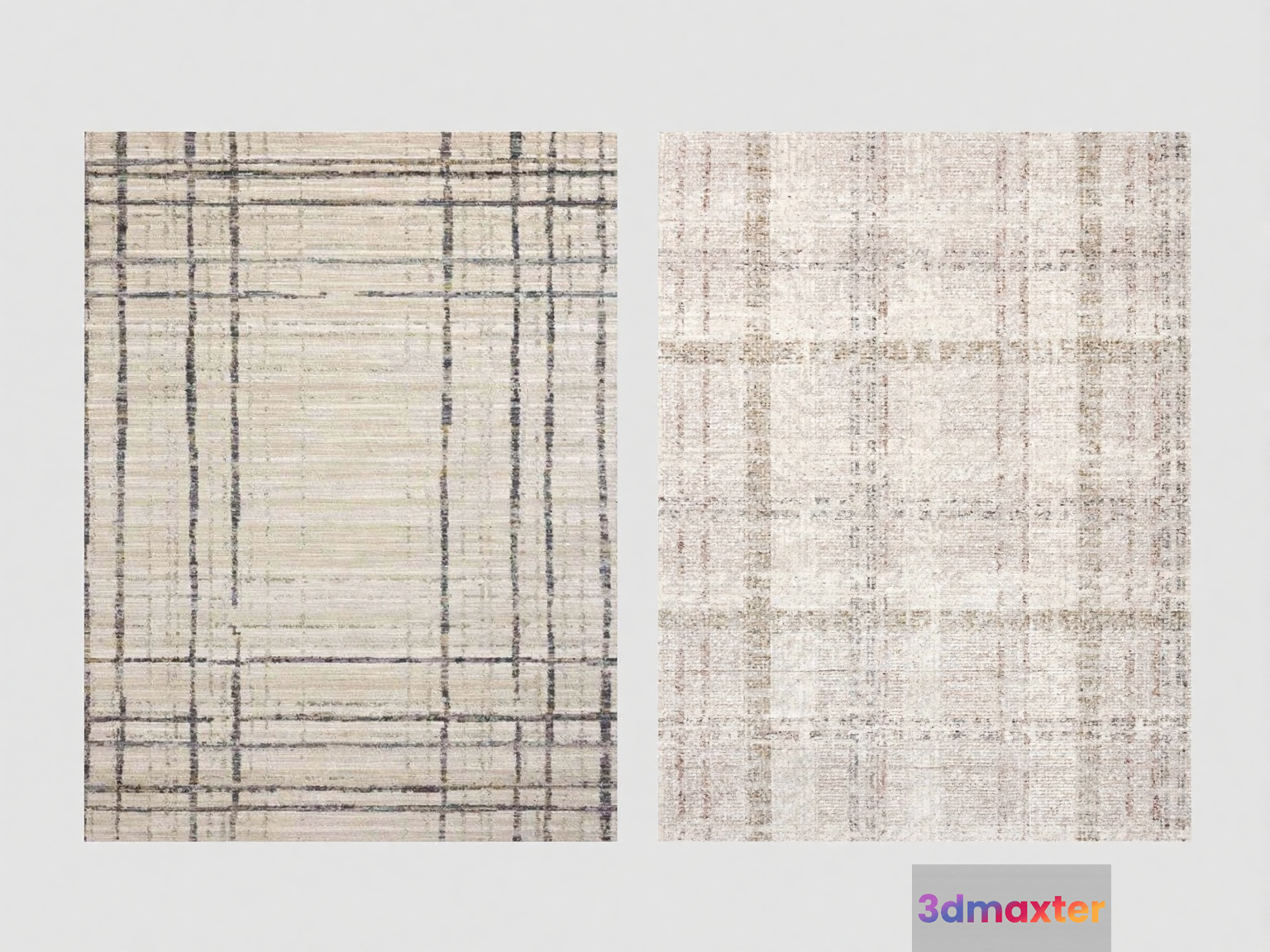 Abstract Plaid Rug 3D Model - 1493 - VRAY Render