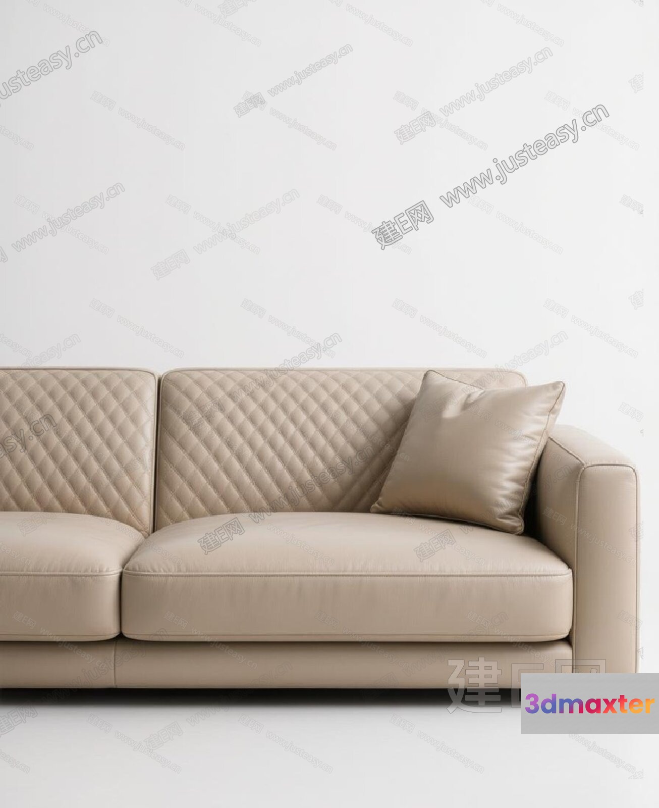 Modern Beige Couch 3D Model - 889 - VRAY Render