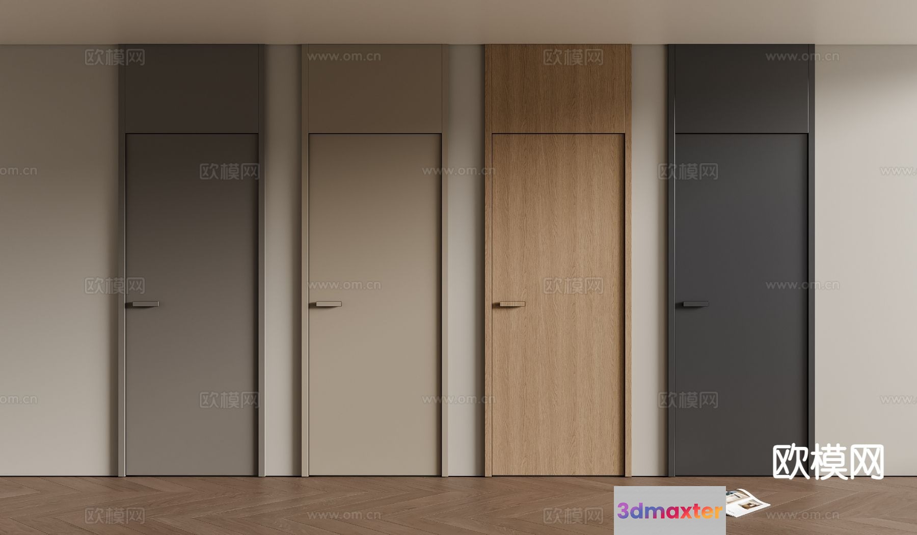Modern Interior Doors 3D Model - 876 - VRAY Render