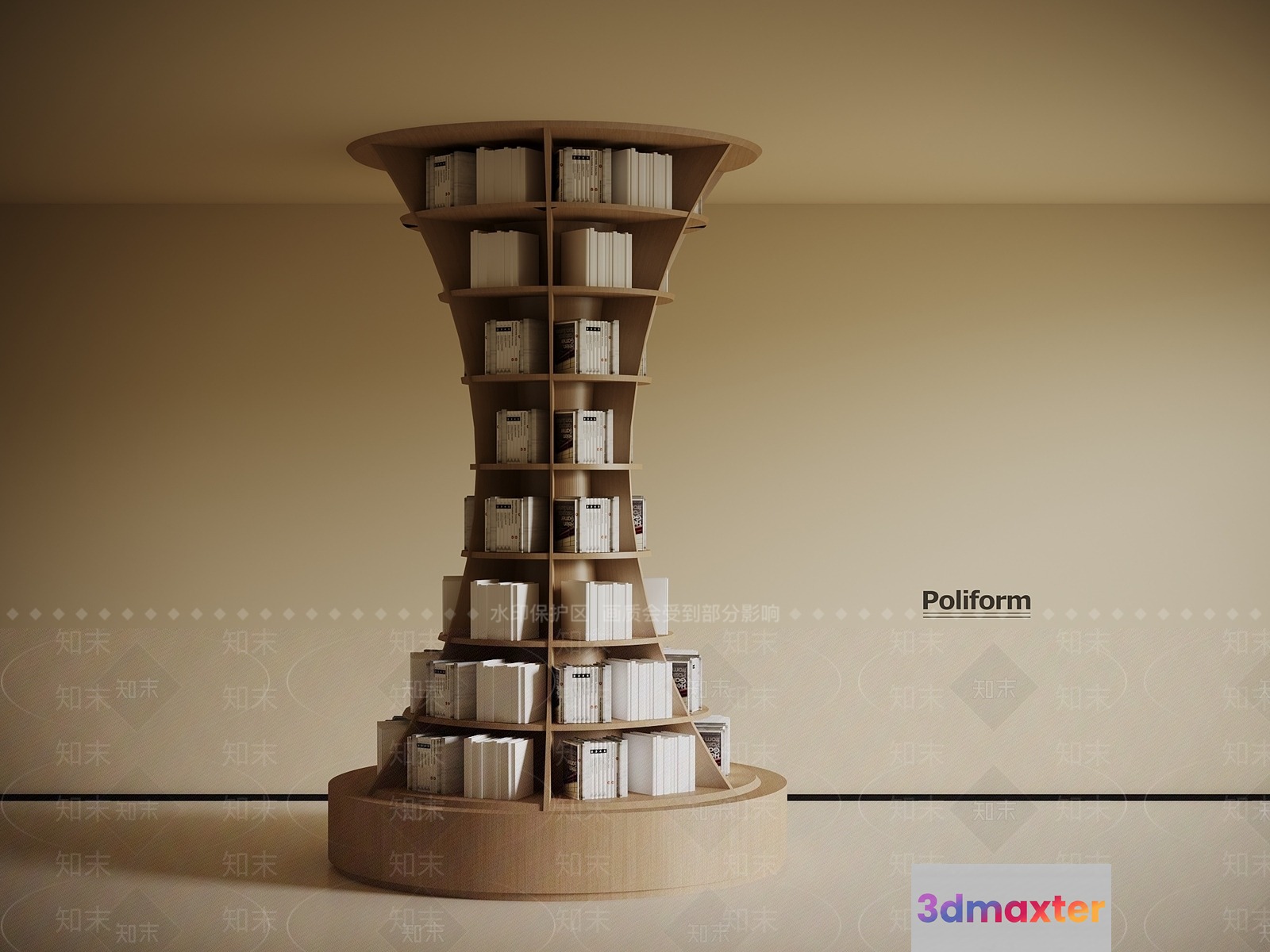 A Bookshelf 3D Model - 13716 - VRAY Render