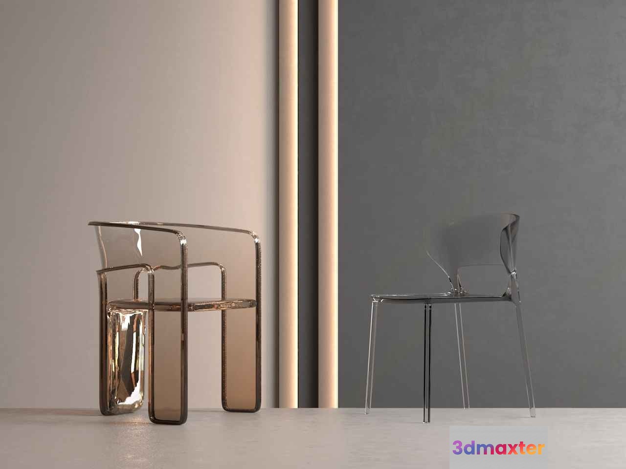 Transparent Chairs 3D Model - 11775 - VRAY Render