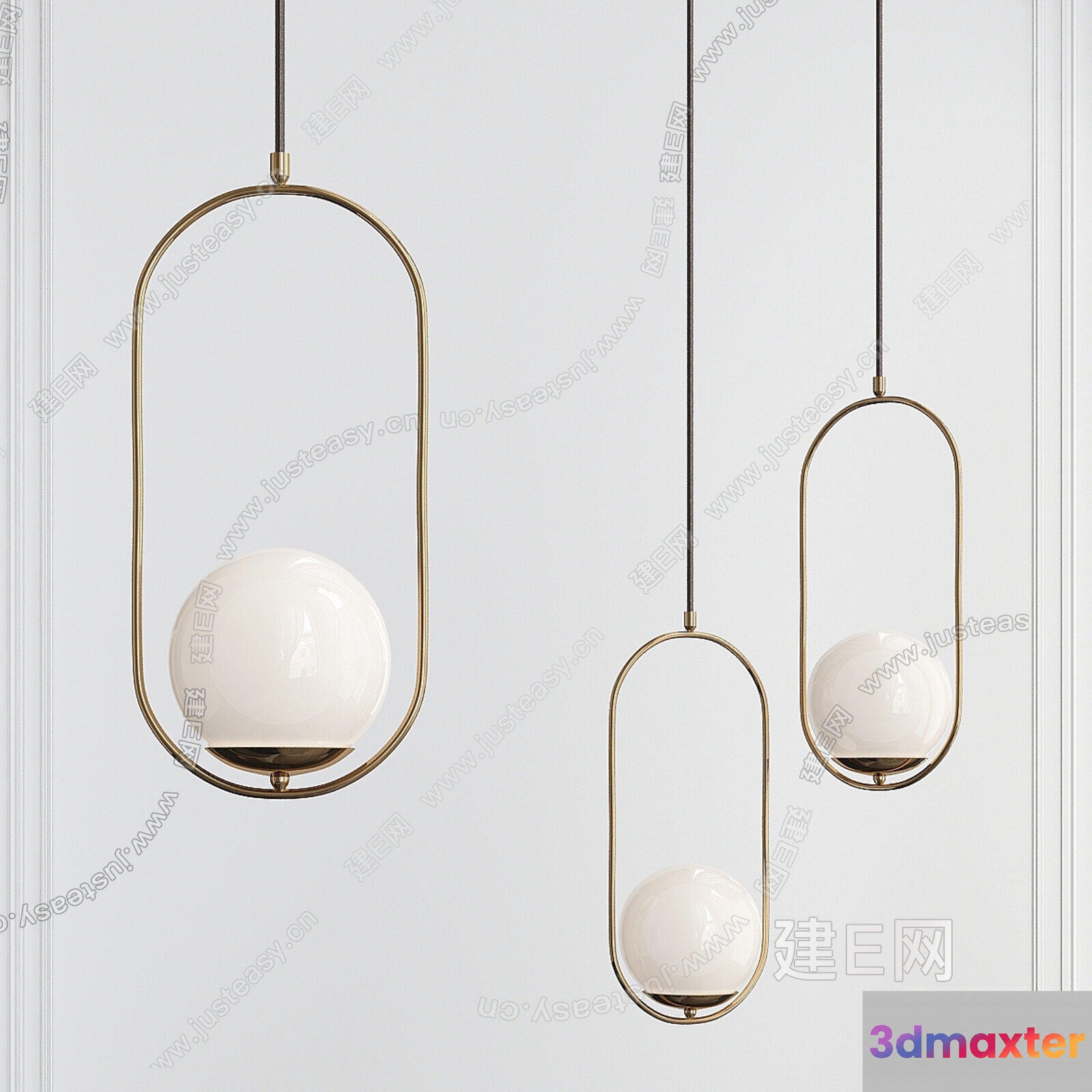 Gold Light Fixture 3D Model - 22124 - VRAY Render