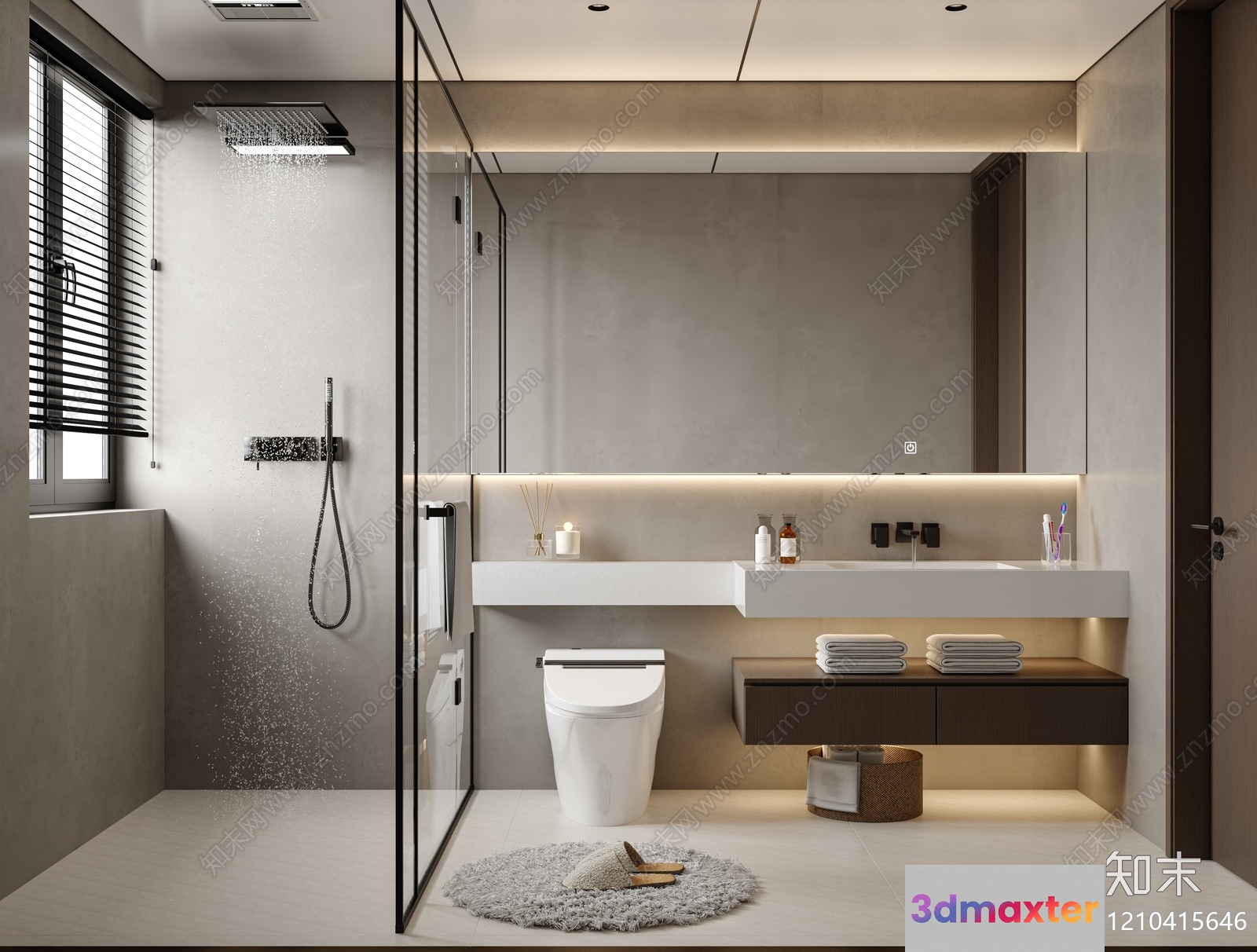 Modern Bathroom 3D Model - 15008 - VRAY Render