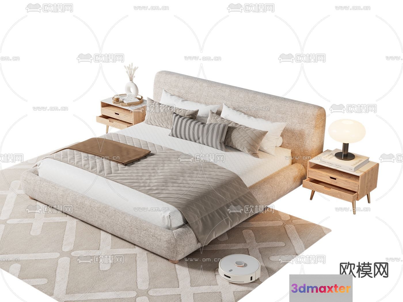 Modern Bedroom Set 3D Model - 4586 - VRAY Render