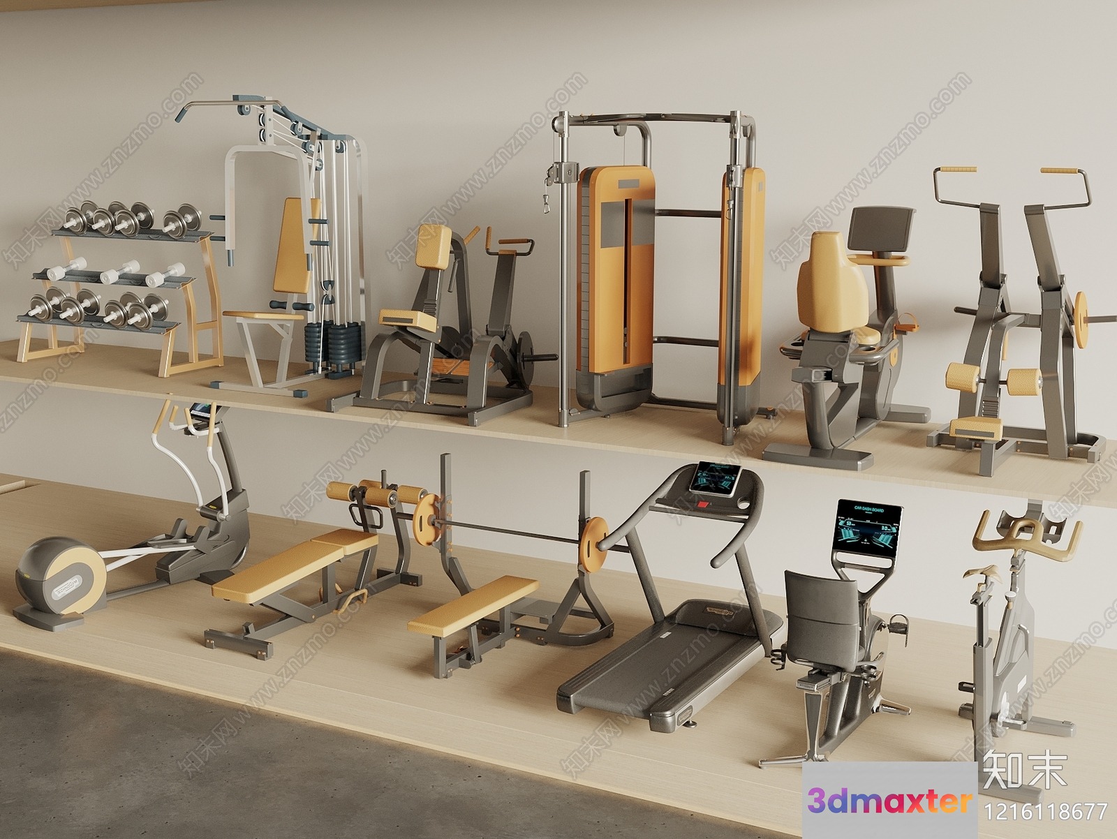 Modern Gym Equipment 3D Model - 18066 - VRAY Render