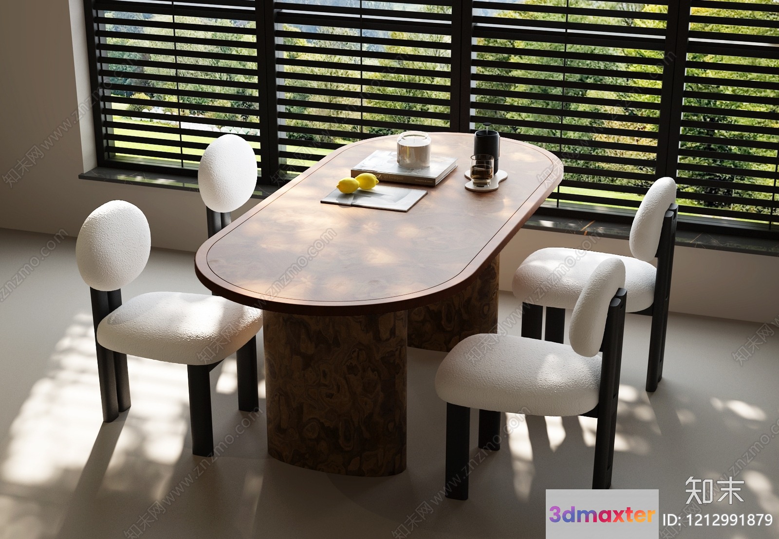 Modern Dining Table 3D Model - 15075 - VRAY Render