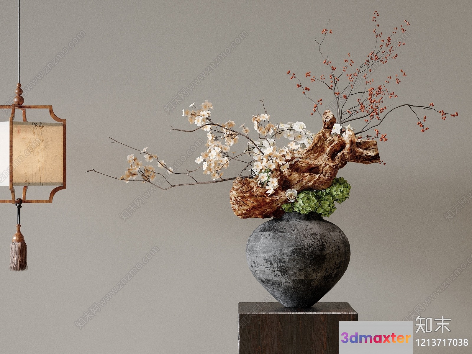 A Vase With A Unique Design 3D Model - 6329 - VRAY Render