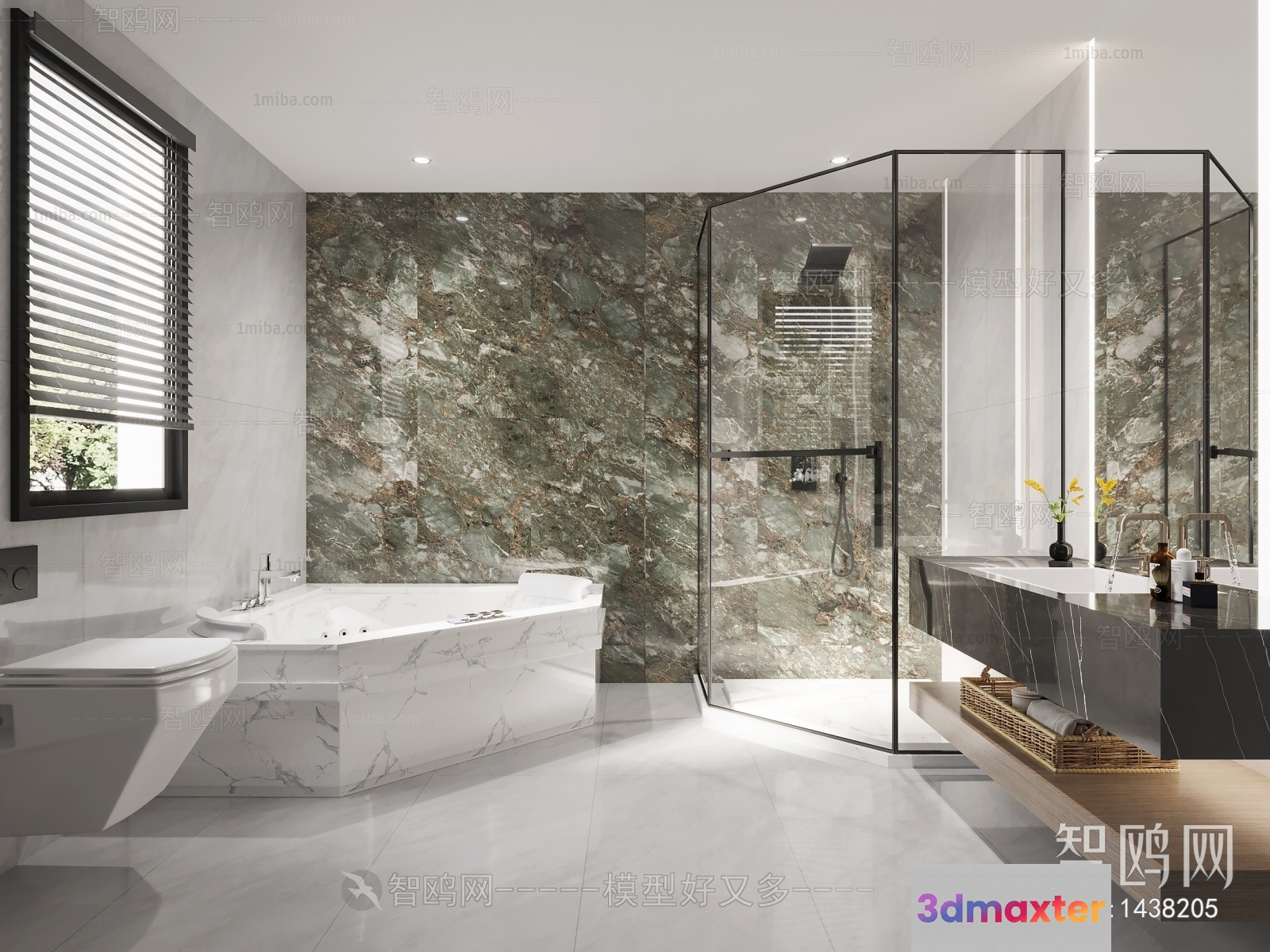 Modern Bathroom 3D Model - 16588 - VRAY Render