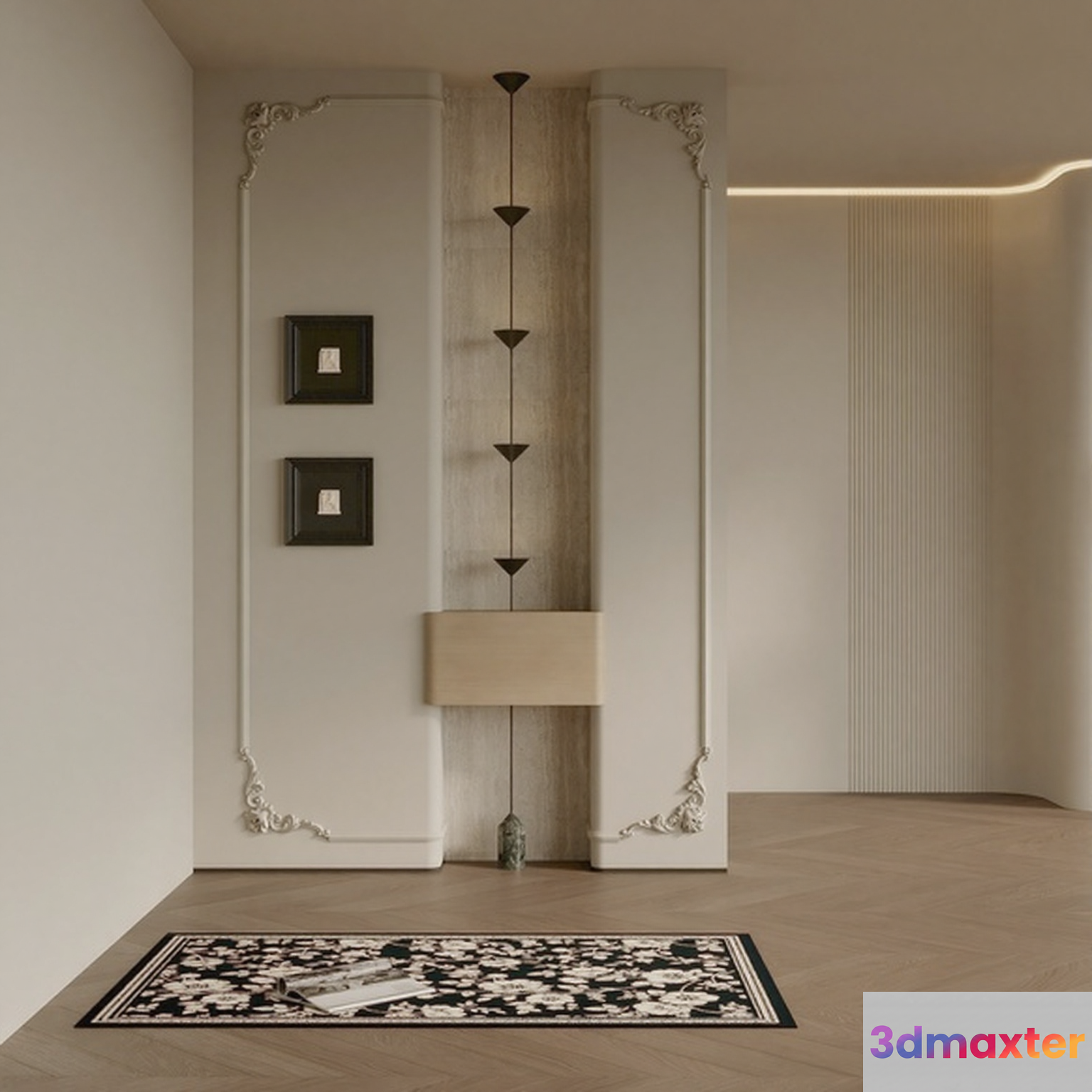 Modern Minimalist Room 3D Model - 7734 - VRAY Render