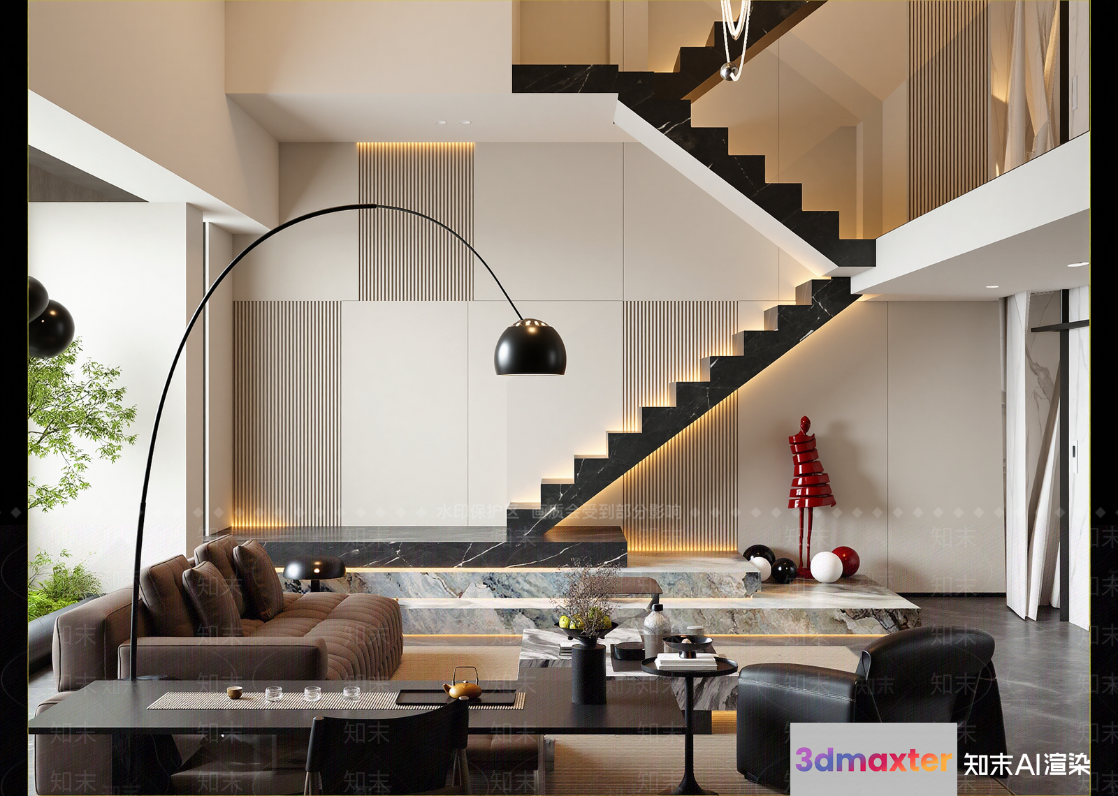 Modern Living Room 3D Model - 13419 - VRAY Render