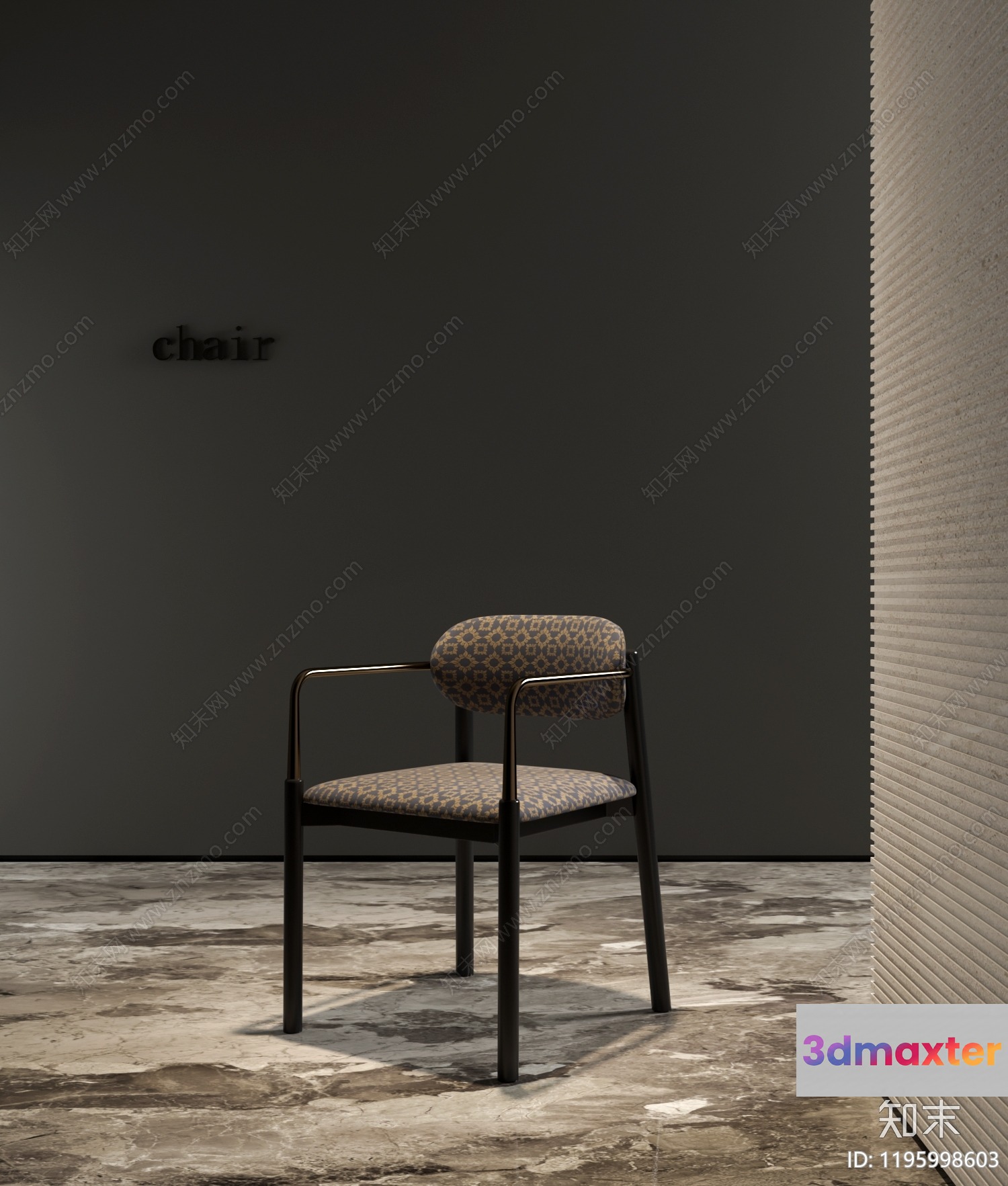A Modern Chair With A Unique Design 3D Model - 15370 - VRAY Render