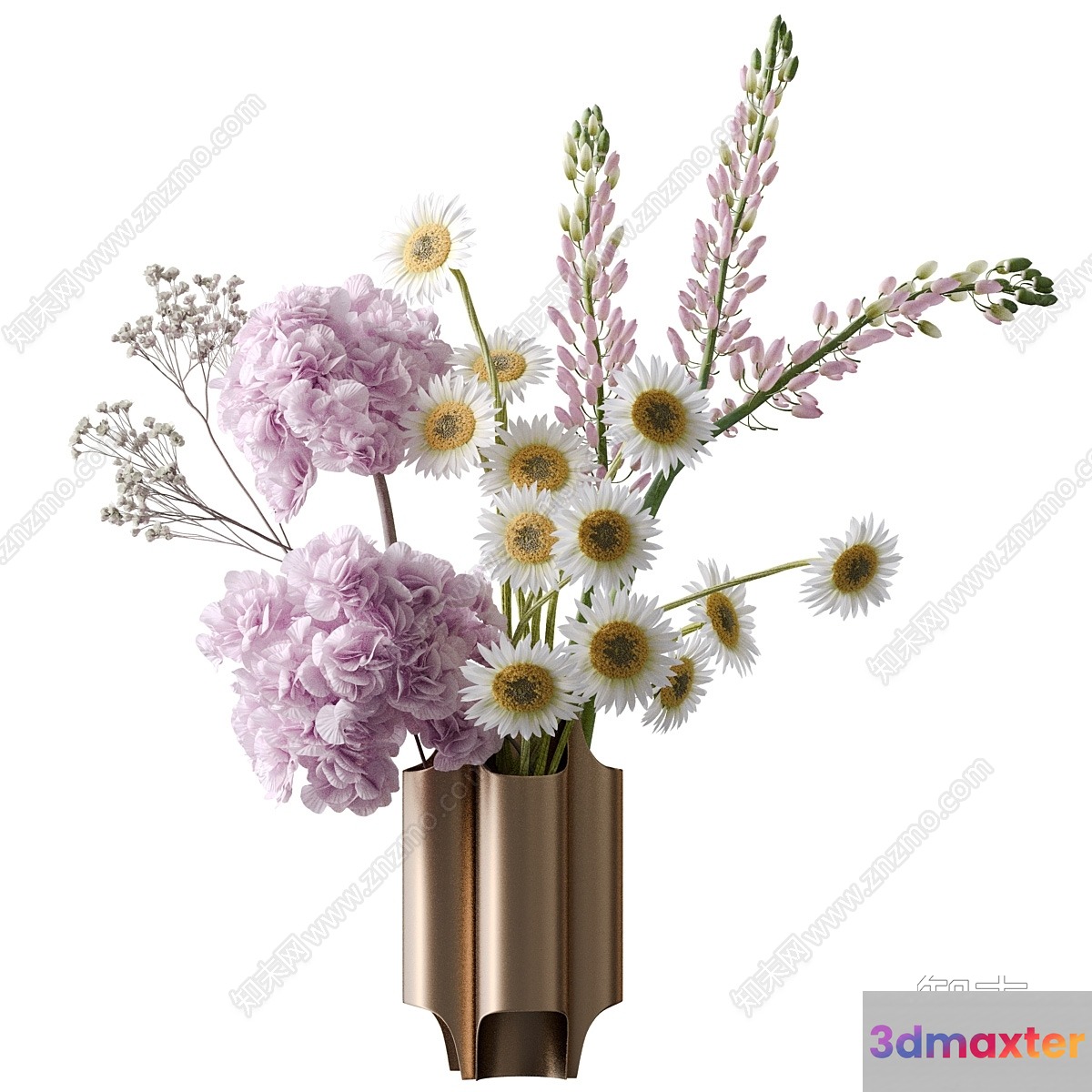 A Bouquet Of Flowers In A Vase 3D Model - 4446 - VRAY Render