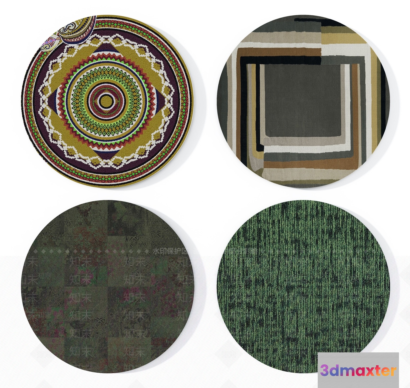 Four Circular Designs 3D Model - 8353 - VRAY Render