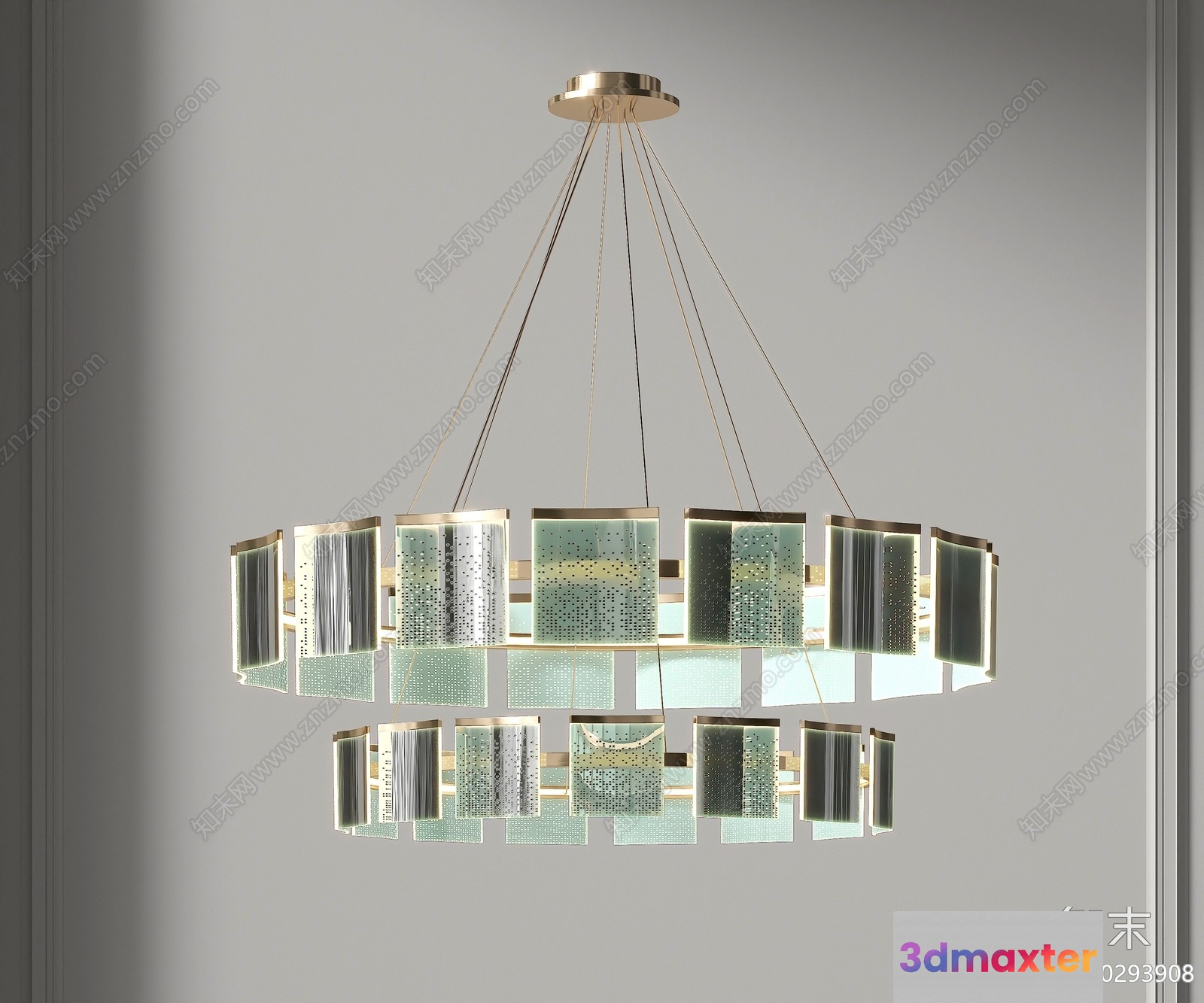 Gold Light Fixture 3D Model - 22776 - VRAY Render