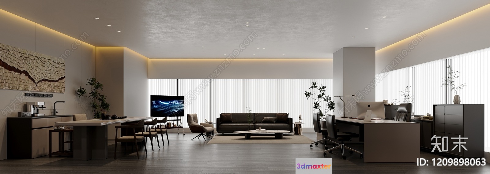 Modern Living Room 3D Model - 18673 - VRAY Render