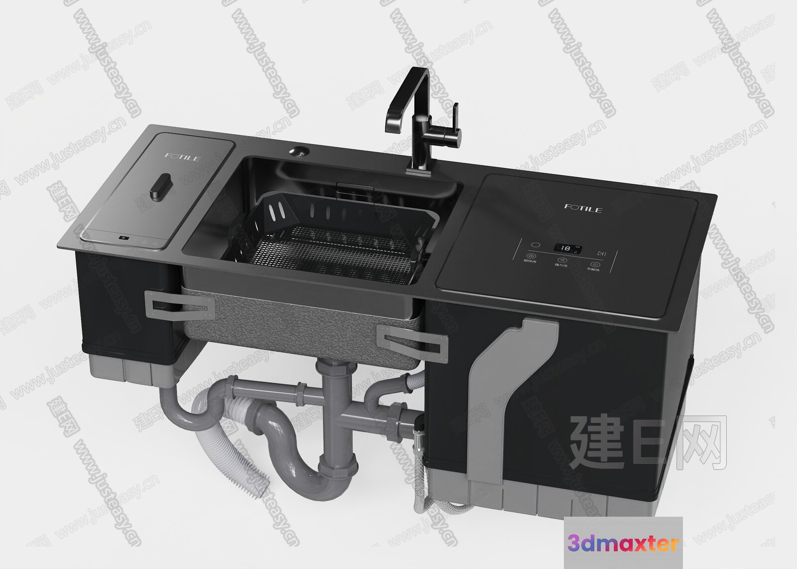 Black Kitchen Sink 3D Model - 21062 - VRAY Render