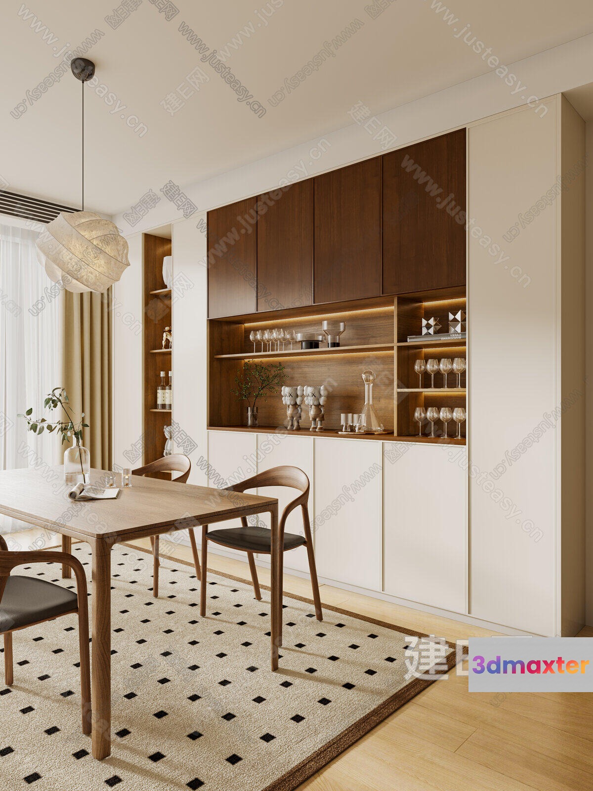 A Modern Dining Room 3D Model - 8709 - CORONA Render