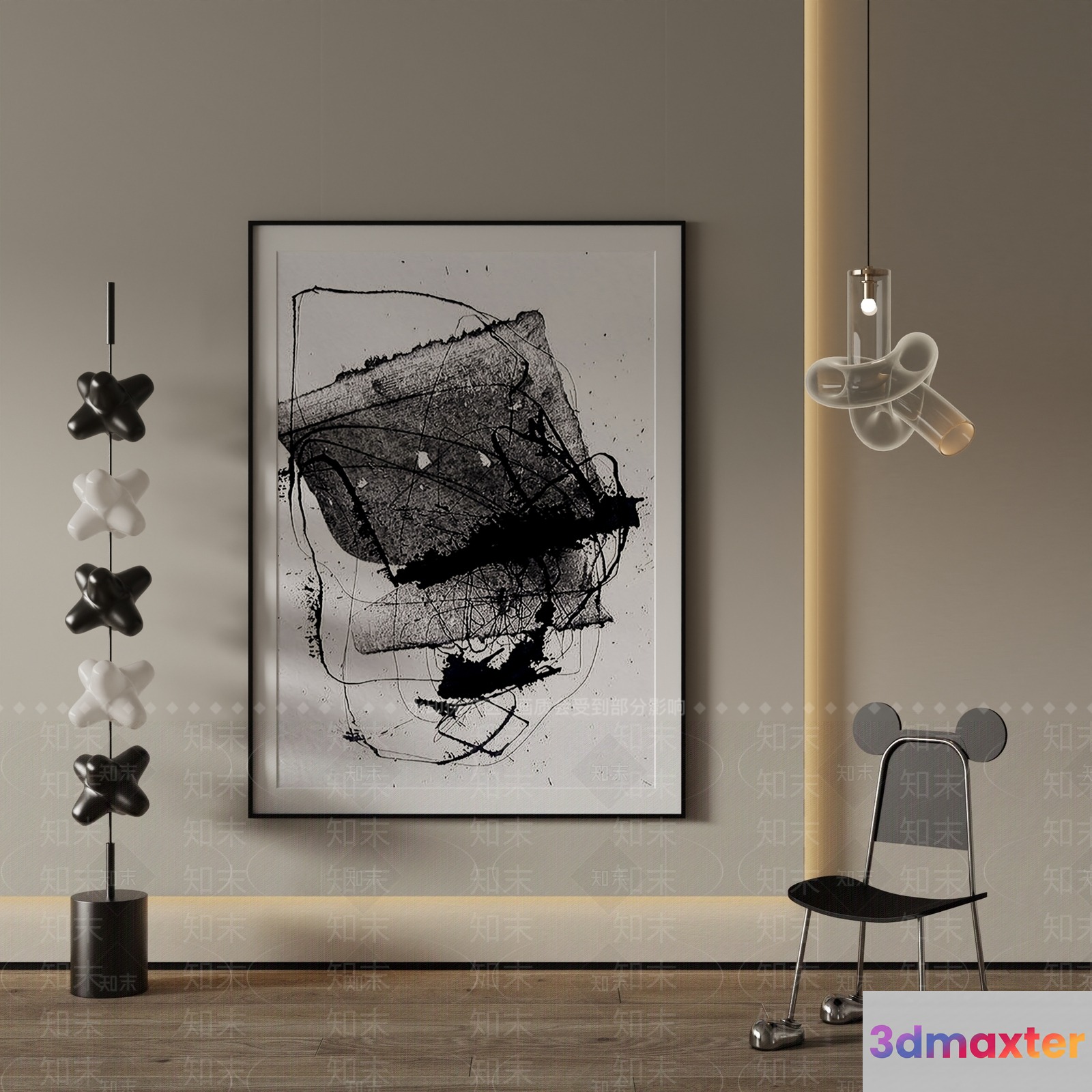 Modern Abstract Art 3D Model - 15734 - VRAY Render