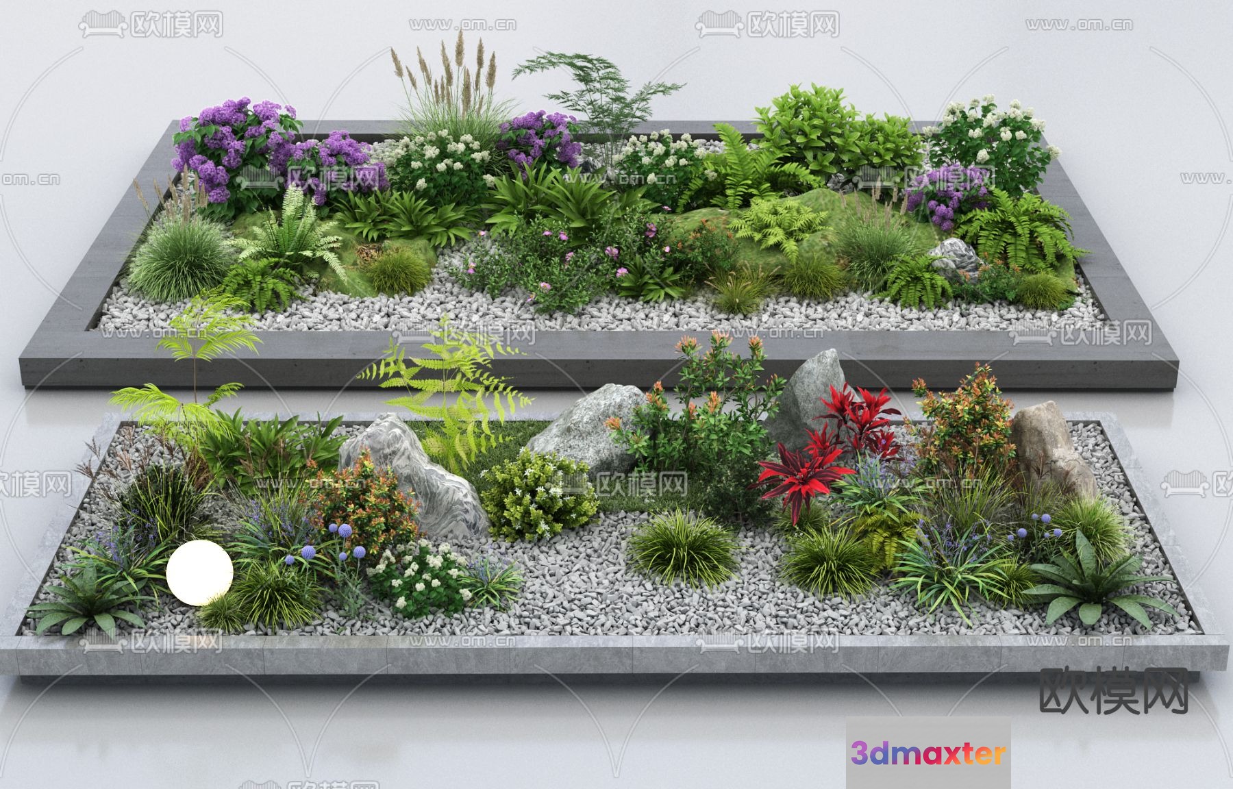 A Garden With Various Plants 3D Model - 10821 - VRAY Render