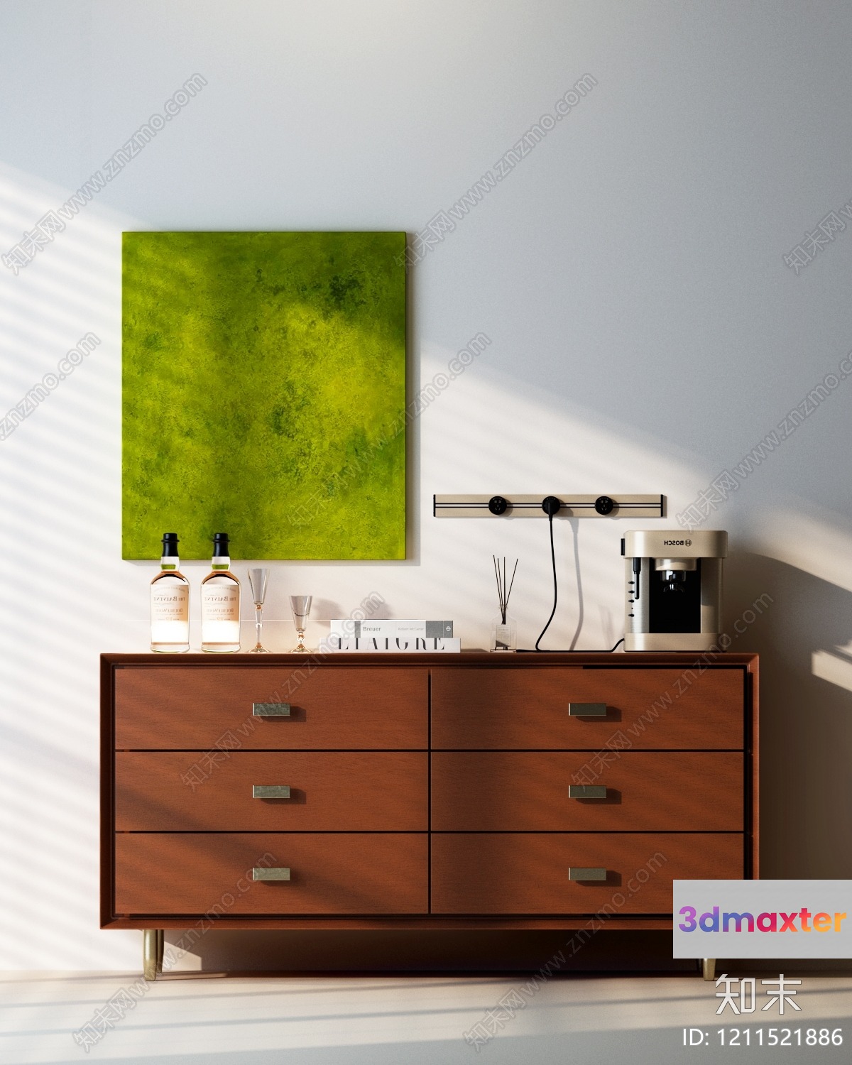 Mid-Century Dresser 3D Model - 11919 - VRAY Render