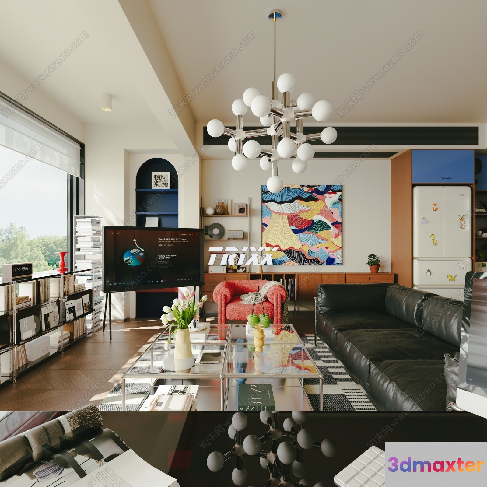 Modern Living Room 3D Model - 11247 - VRAY Render