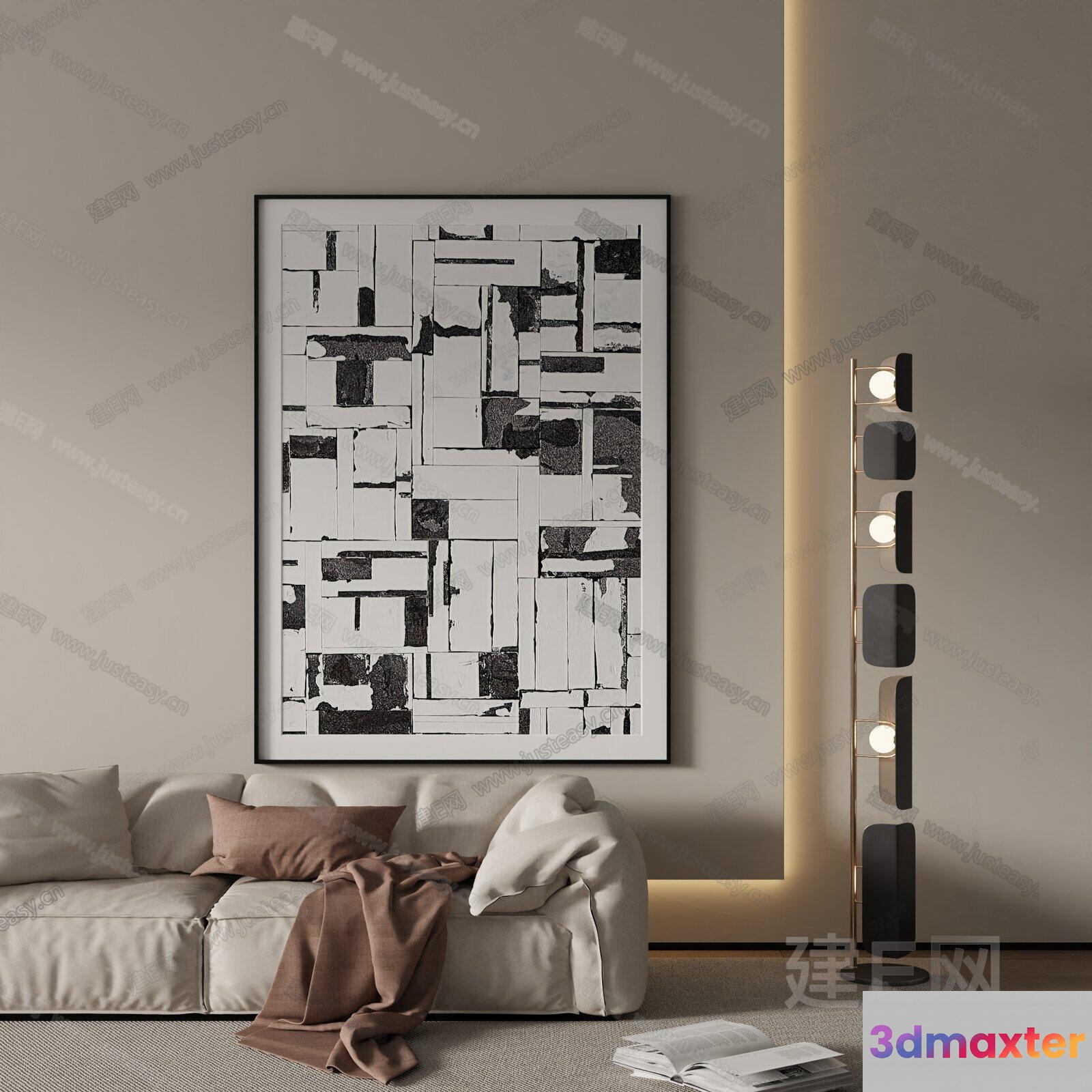 Modern Living Room 3D Model - 18675 - VRAY Render