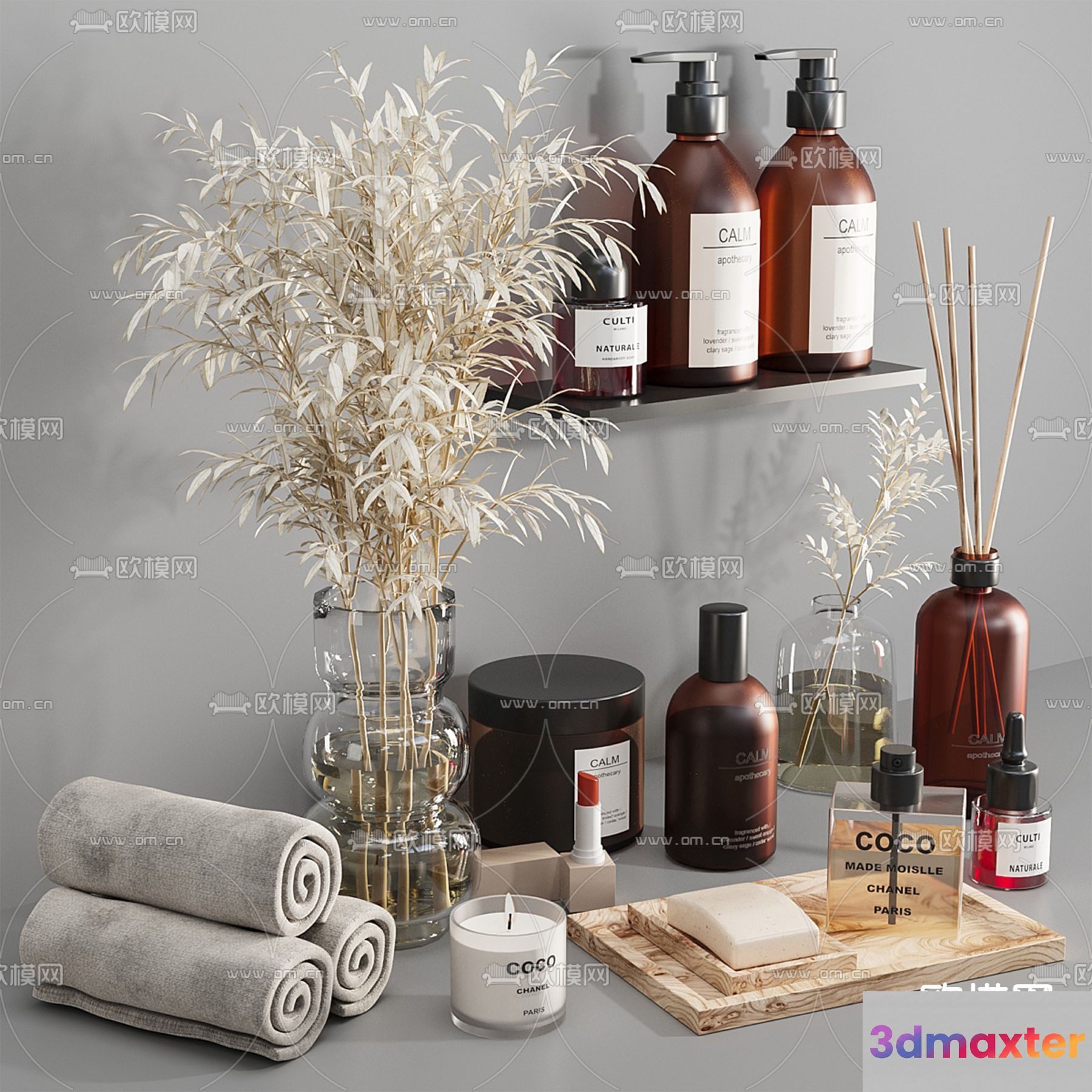Cozy Bathroom Decor 3D Model - 5122 - VRAY Render