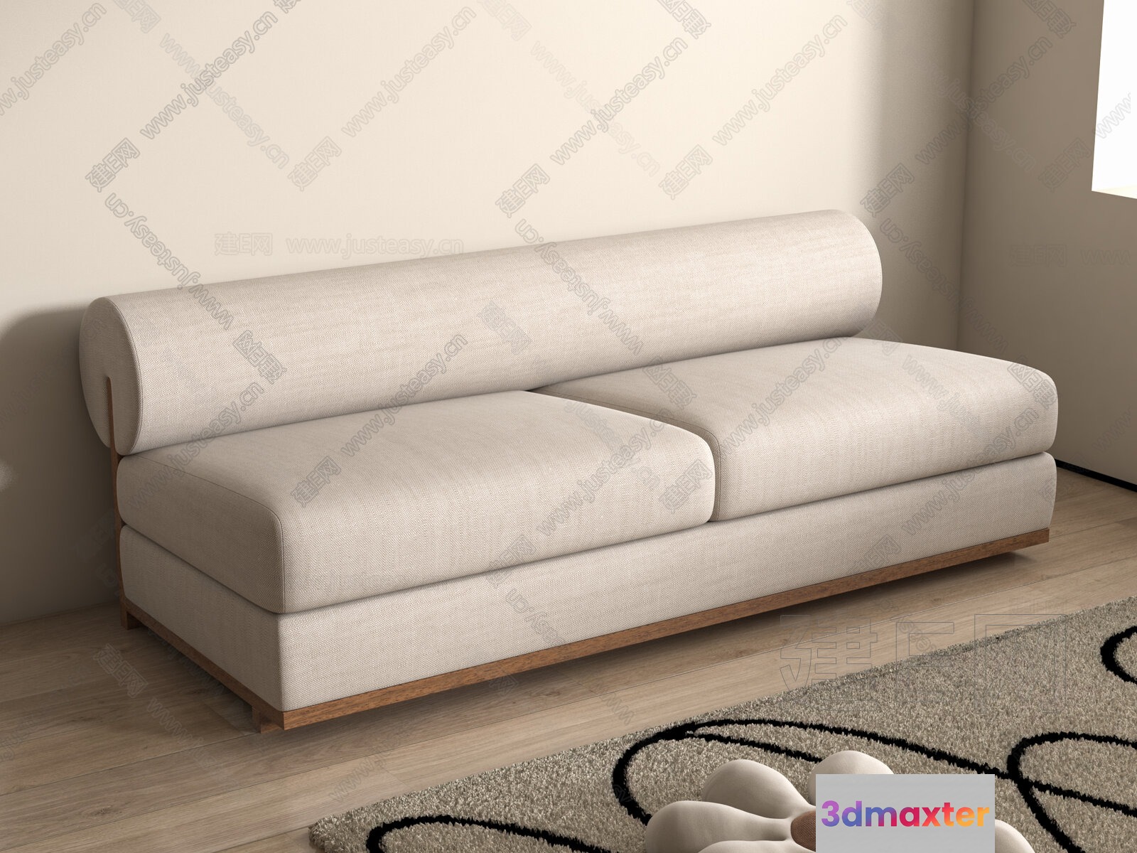 Modern Beige Couch 3D Model - 22773 - VRAY Render