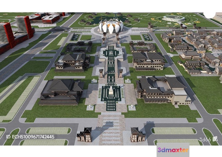 A 3D Rendering Of A Cityscape 3D Model - 1758 - VRAY Render
