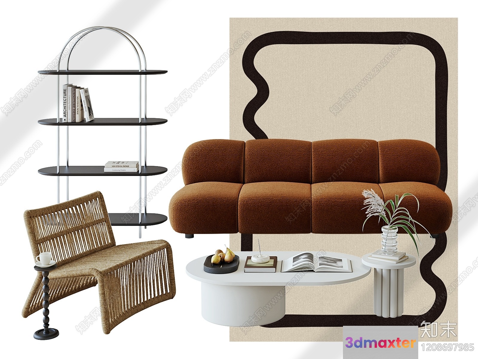 Modern Living Room 3D Model - 1098 - VRAY Render