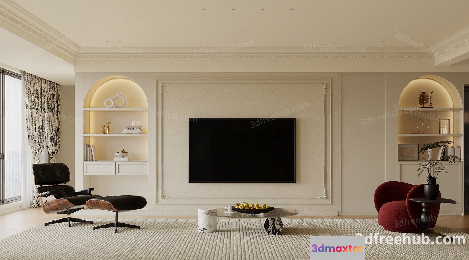 Modern Living Room 3D Model - 22674 - VRAY Render
