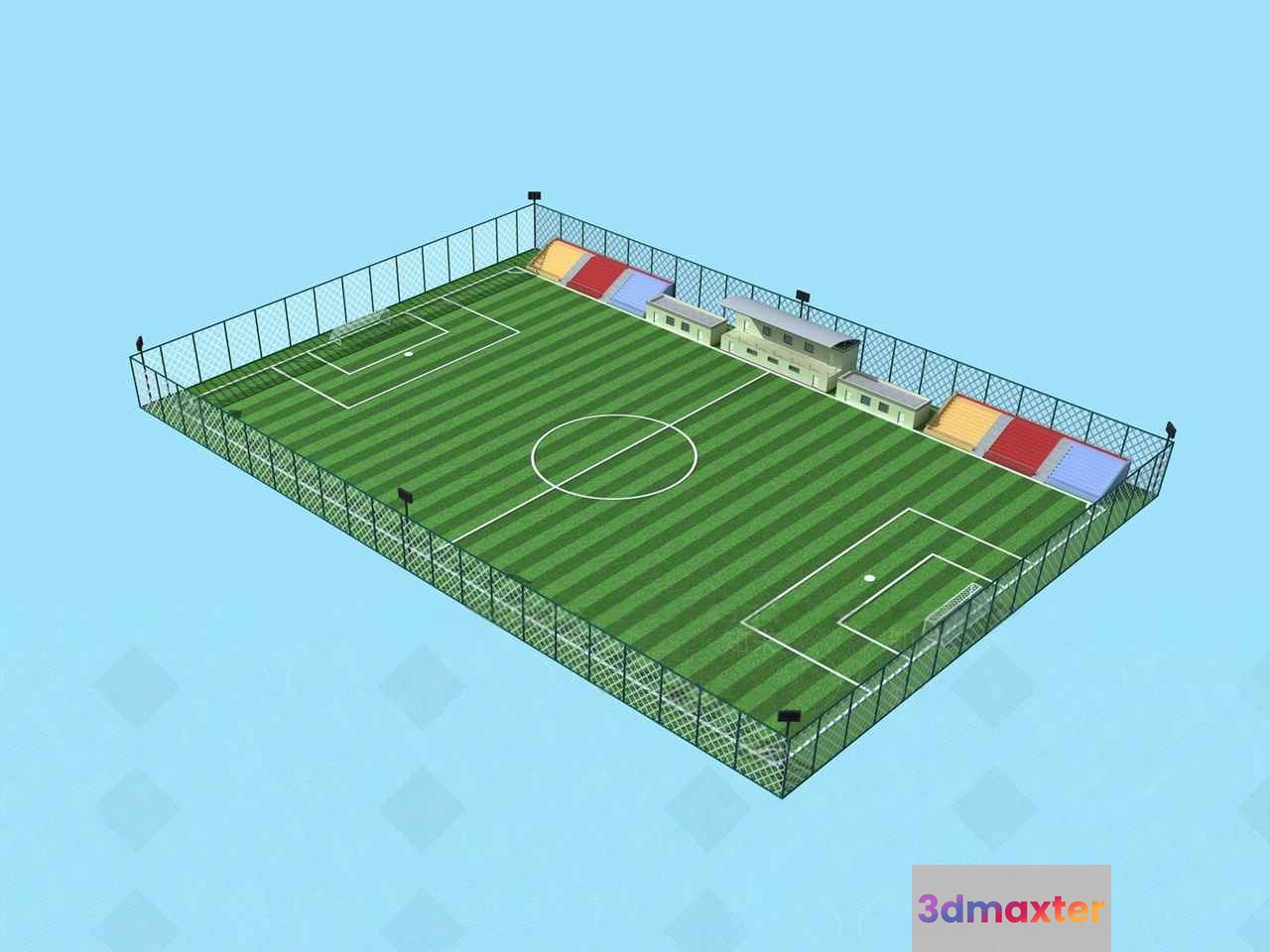 A Soccer Field 3D Model - 15483 - VRAY Render