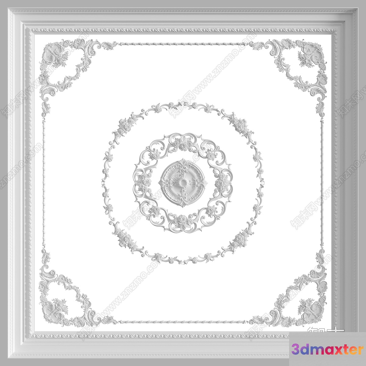 A Decorative Ceiling Medallion 3D Model - 12863 - CORONA Render