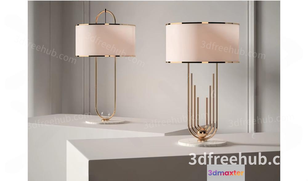 Gold Light Fixture 3D Model - 5173 - VRAY Render