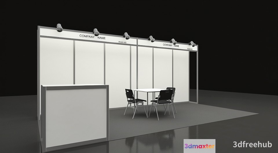 A 3D Rendering Of A Trade Show Booth 3D Model - 21552 - VRAY Render
