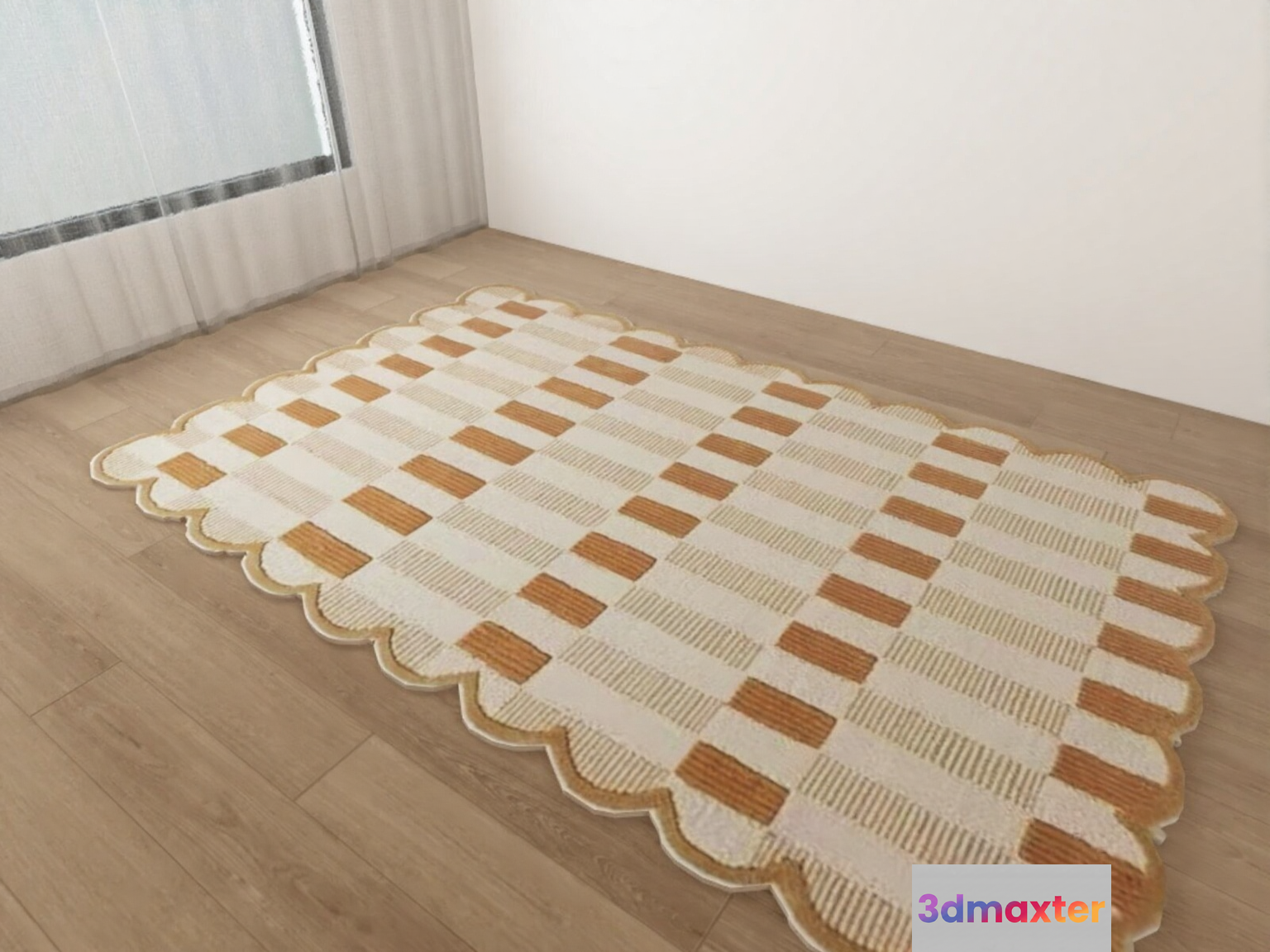 Modern Rug With Scalloped Edges 3D Model - 5387 - VRAY Render