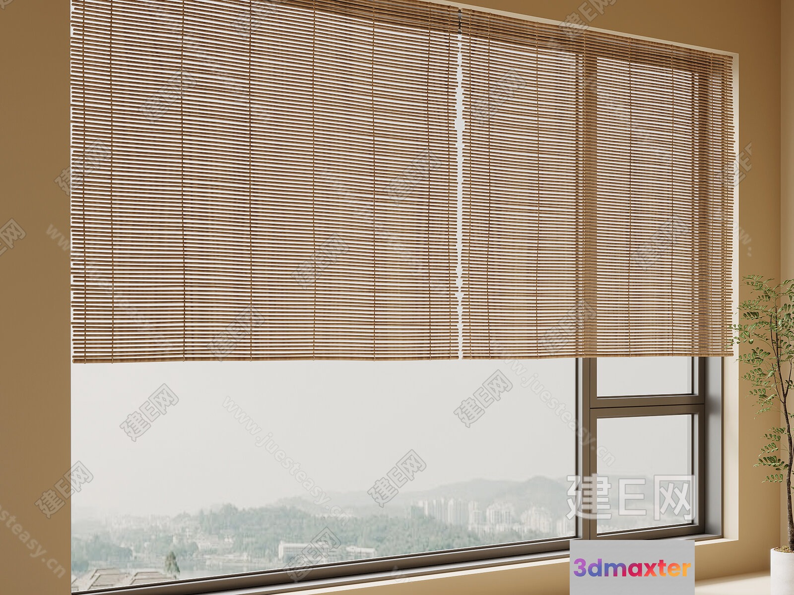 A Window With Blinds 3D Model - 14679 - VRAY Render