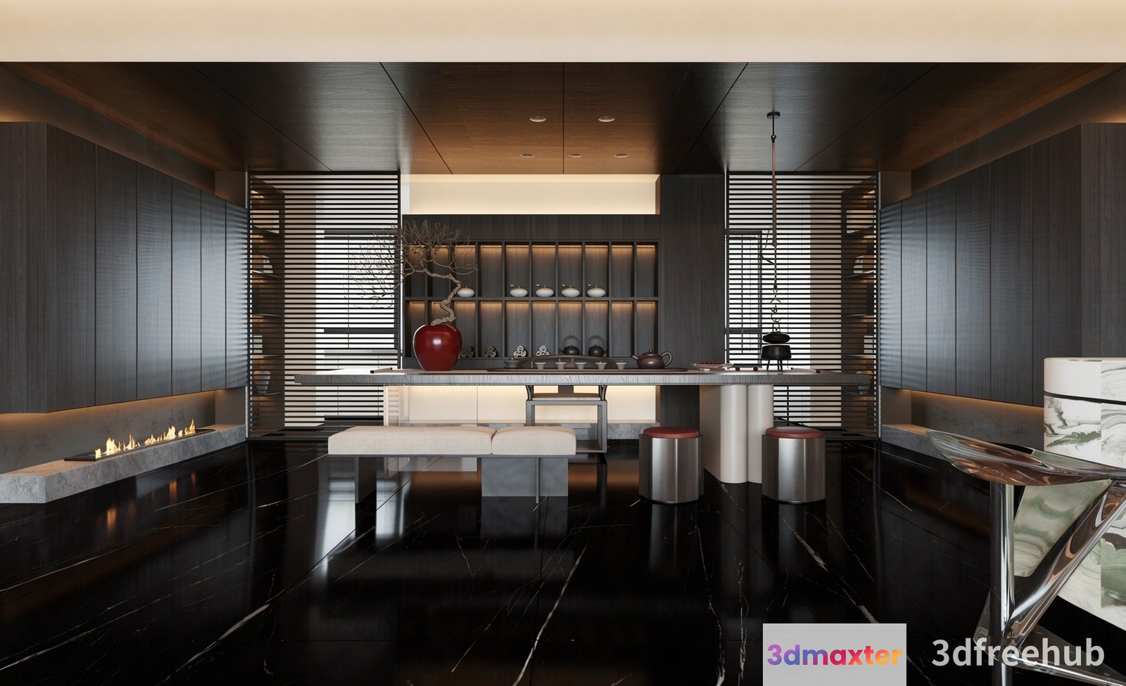 Modern Living Room 3D Model - 18941 - VRAY Render