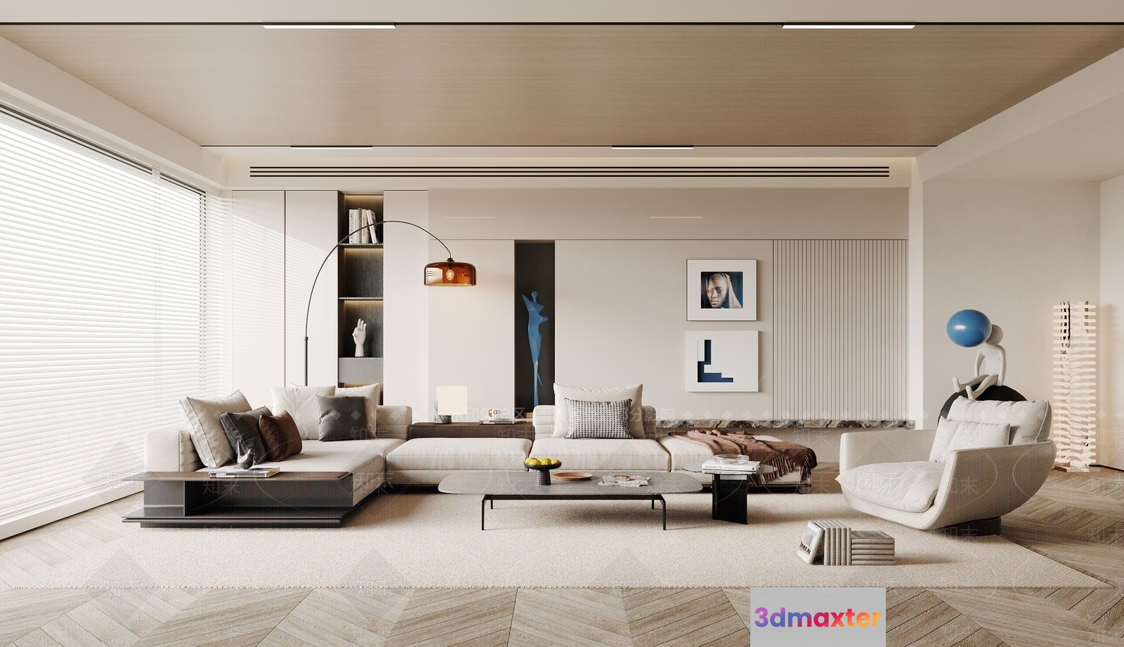 Modern Living Room 3D Model - 6852 - VRAY Render