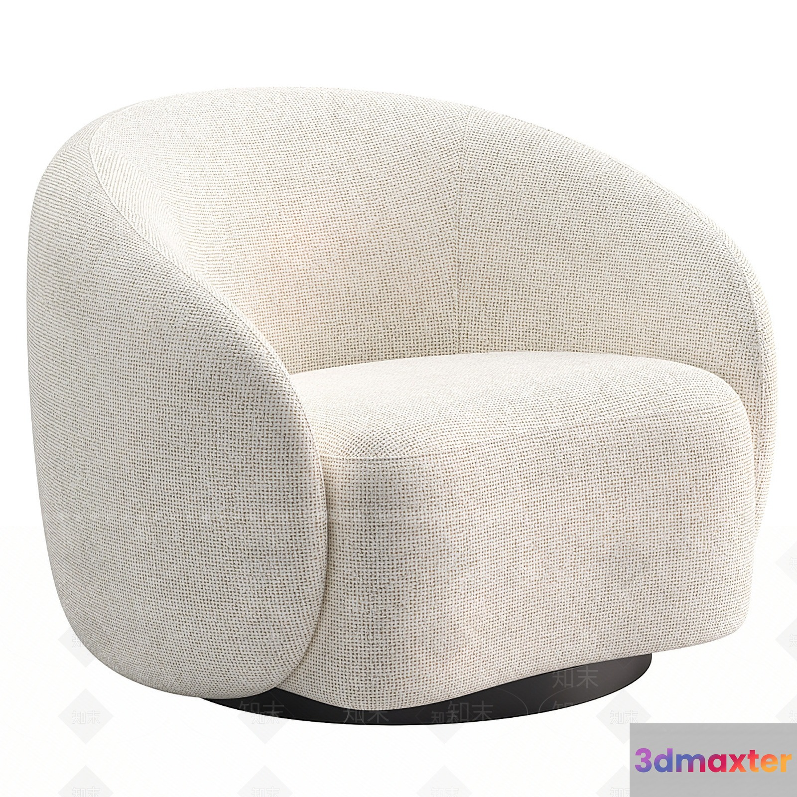 A White Fabric Chair 3D Model - 12755 - VRAY Render