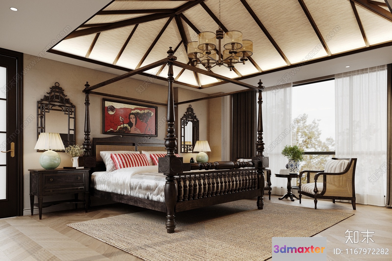 Cozy Bedroom 3D Model - 8370 - VRAY Render