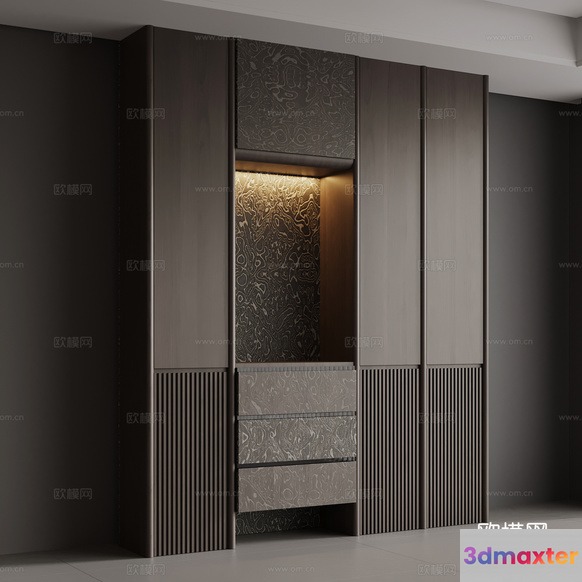 Modern Wood Paneling 3D Model - 16903 - VRAY Render