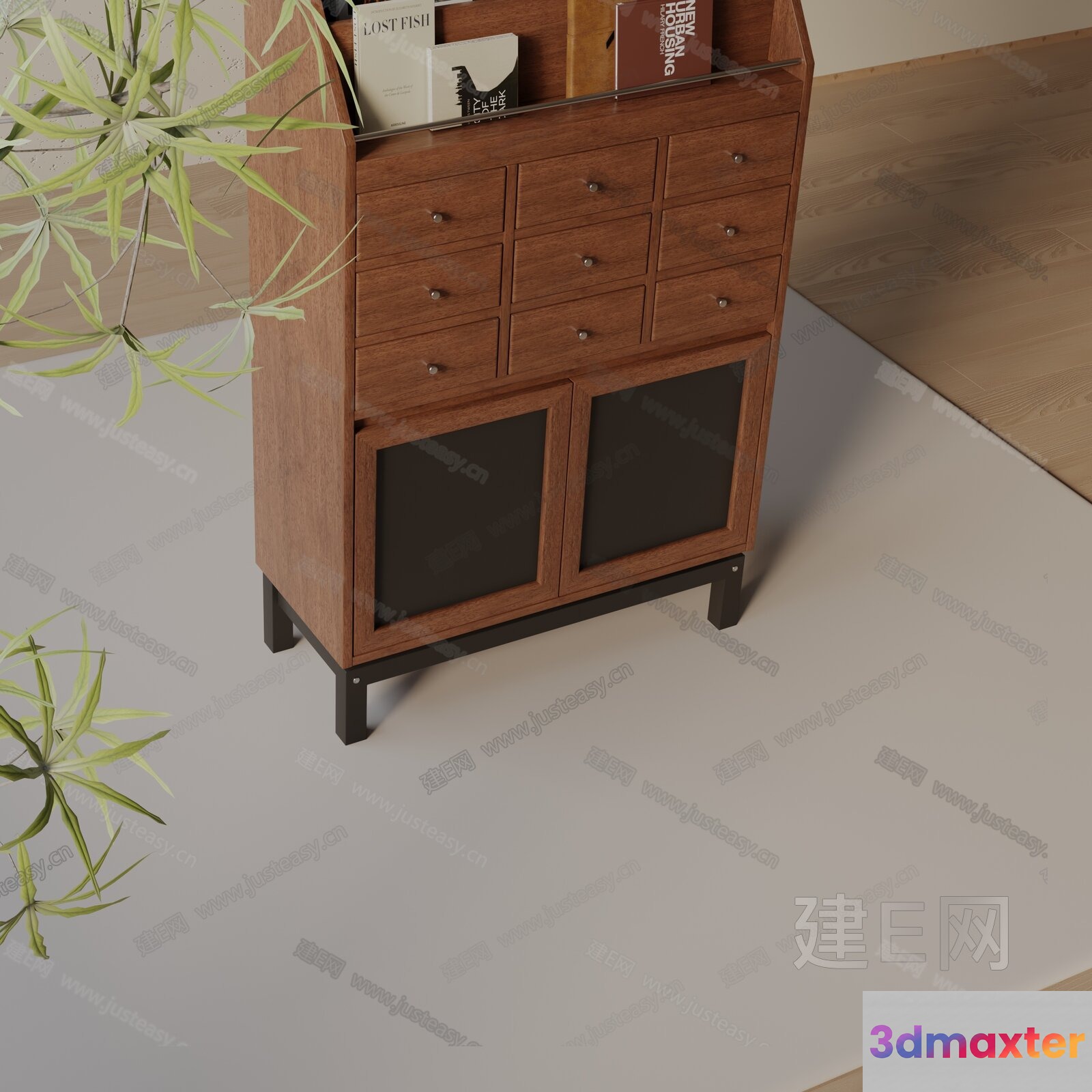 Wooden Storage Unit 3D Model - 15980 - VRAY Render