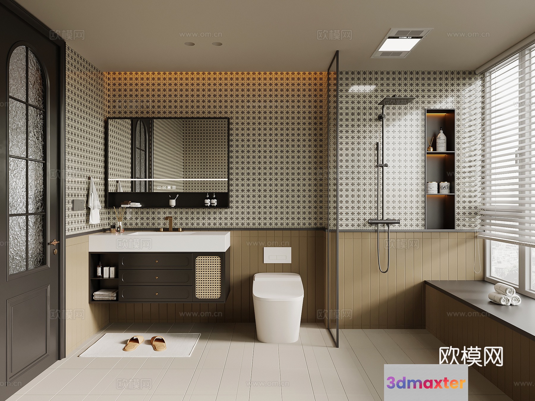 Modern Bathroom Interior 3D Model - 12677 - VRAY Render