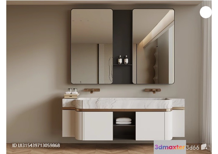 Modern Bathroom Vanity 3D Model - 7821 - VRAY Render