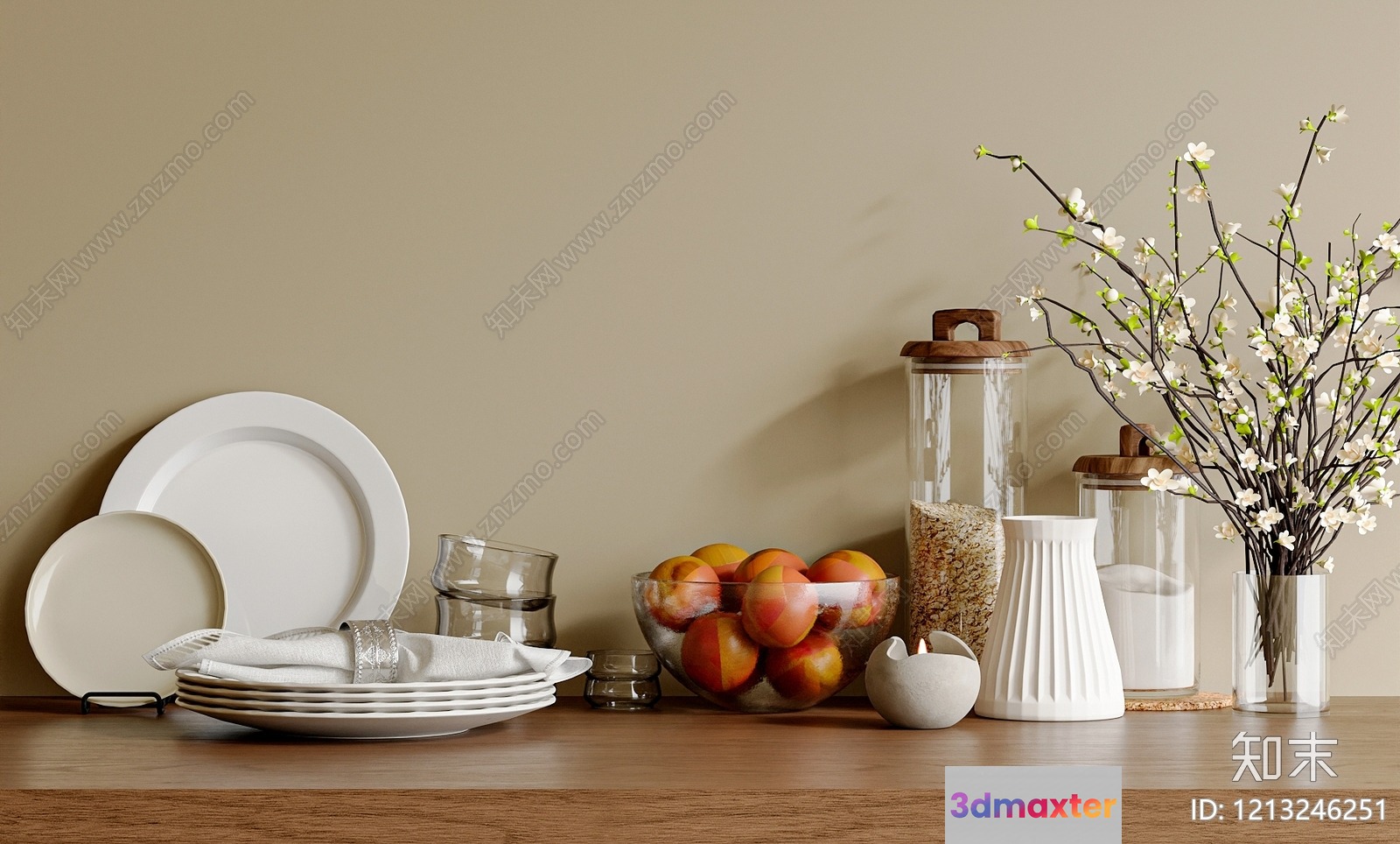 A Collection Of Kitchen Items 3D Model - 3922 - VRAY Render