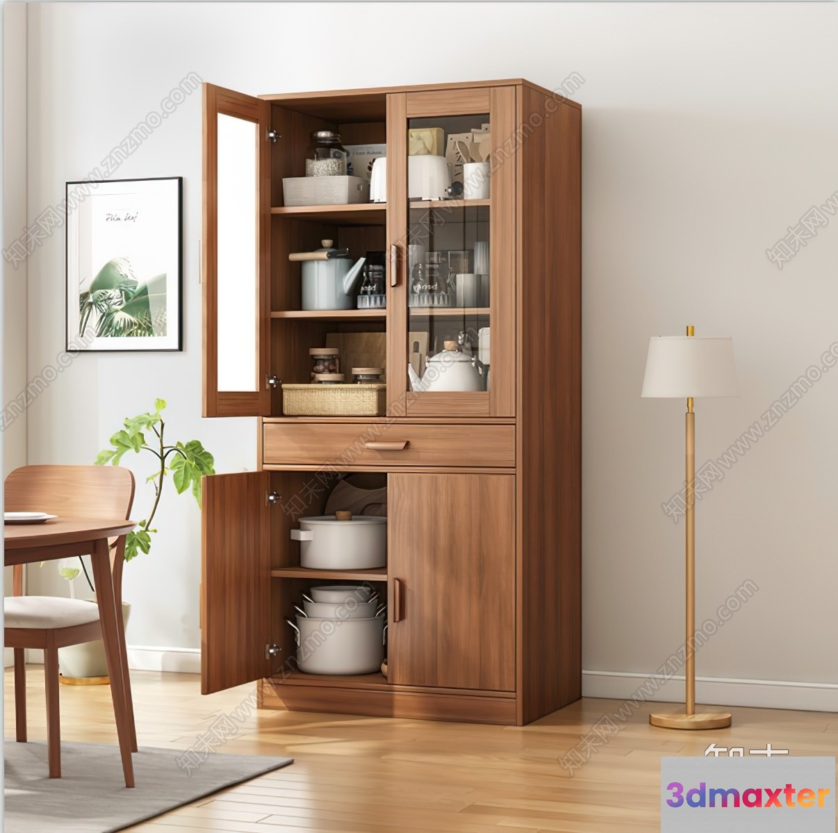 Wooden Cabinet 3D Model - 9466 - VRAY Render