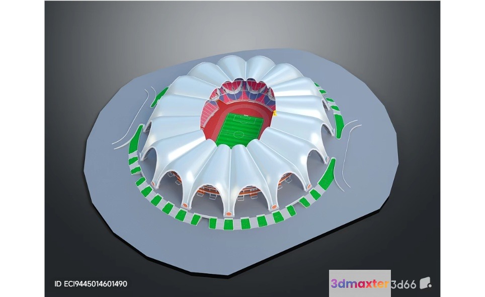 A 3D Rendering Of A Stadium 3D Model - 1161 - VRAY Render