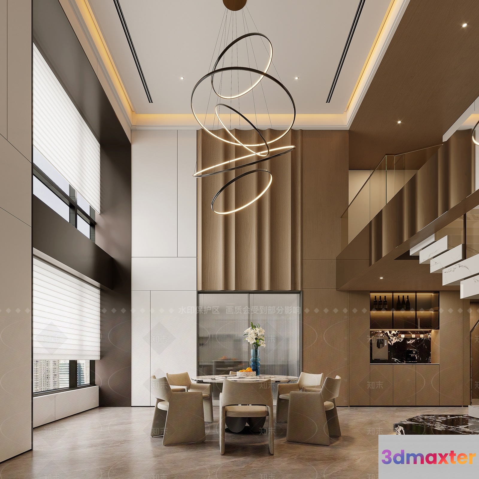 Modern Dining Room 3D Model - 11549 - VRAY Render